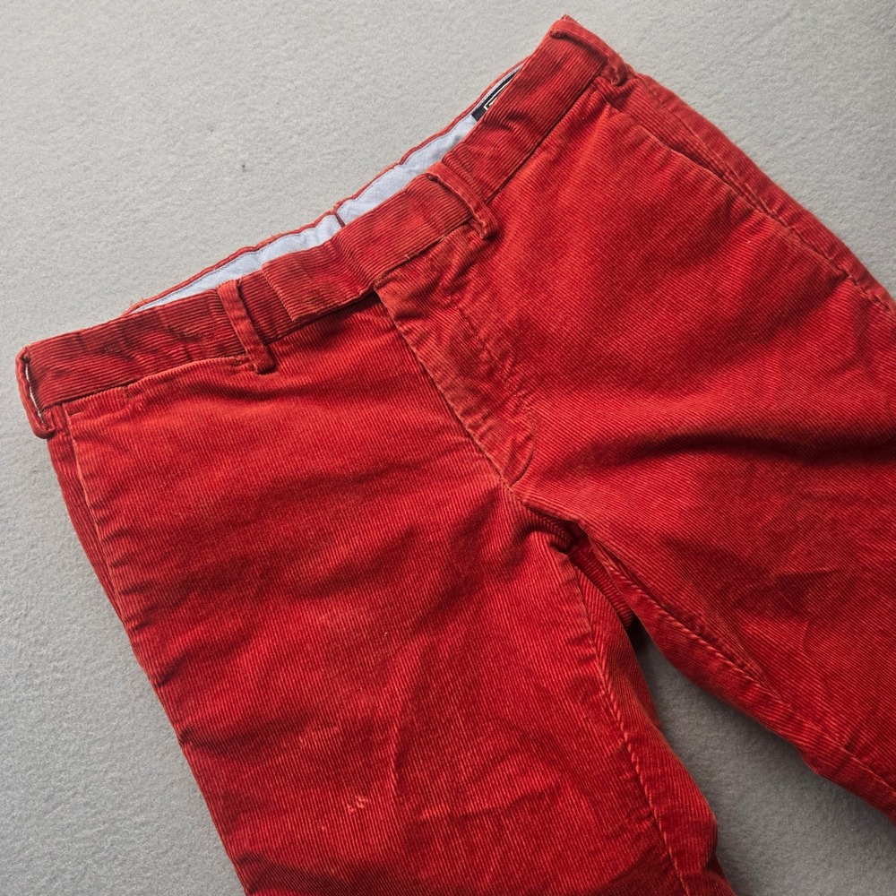 Polo Ralph Lauren Mens Red Corduroy Pants‎ Slim Fit Cotton Stretch 32x31